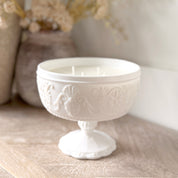 Floral Scroll Pedestal Candle